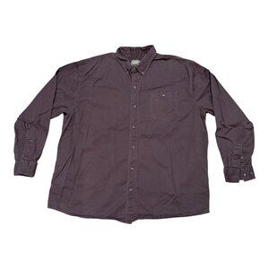 C.E. Schmidt Mens 2X Cotton Workwear Shirt In Dark Brown Long Sleeves Burgundy